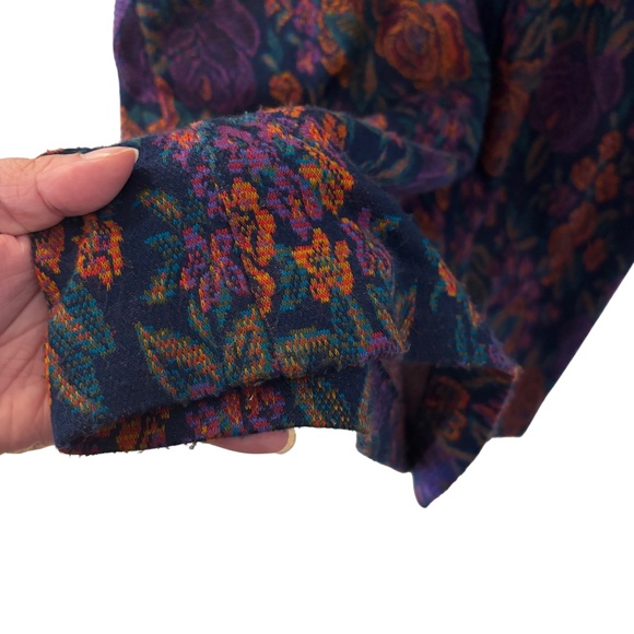 Vintage Kathleen Usherwood for Periphery Floral Knit Button Front Sweater Coat - Picture 9 of 16